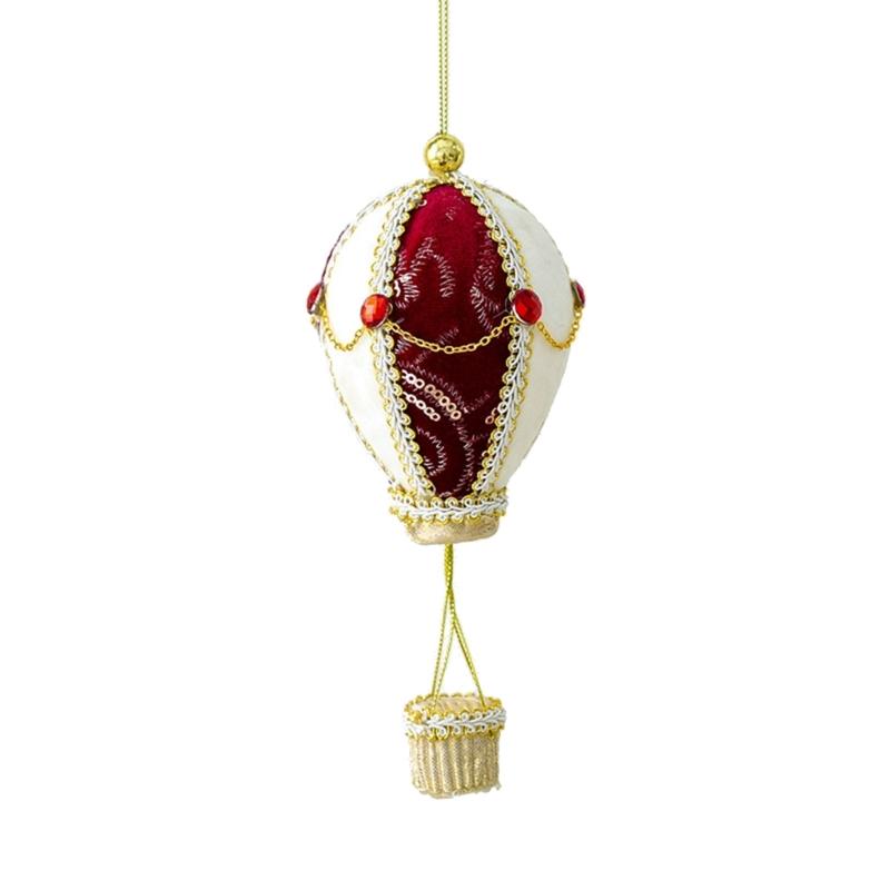 Schuim Hete Luchtballon Kerstversiering met Stofbekleding en Kettingversiering voor Takken en Cadeaupresentaties