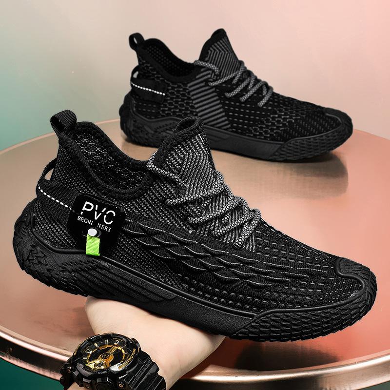 Men's shoes spring and summer new casual sports shoes men's versatile breathable fly-woven coconut shoes soft-soled running shoes