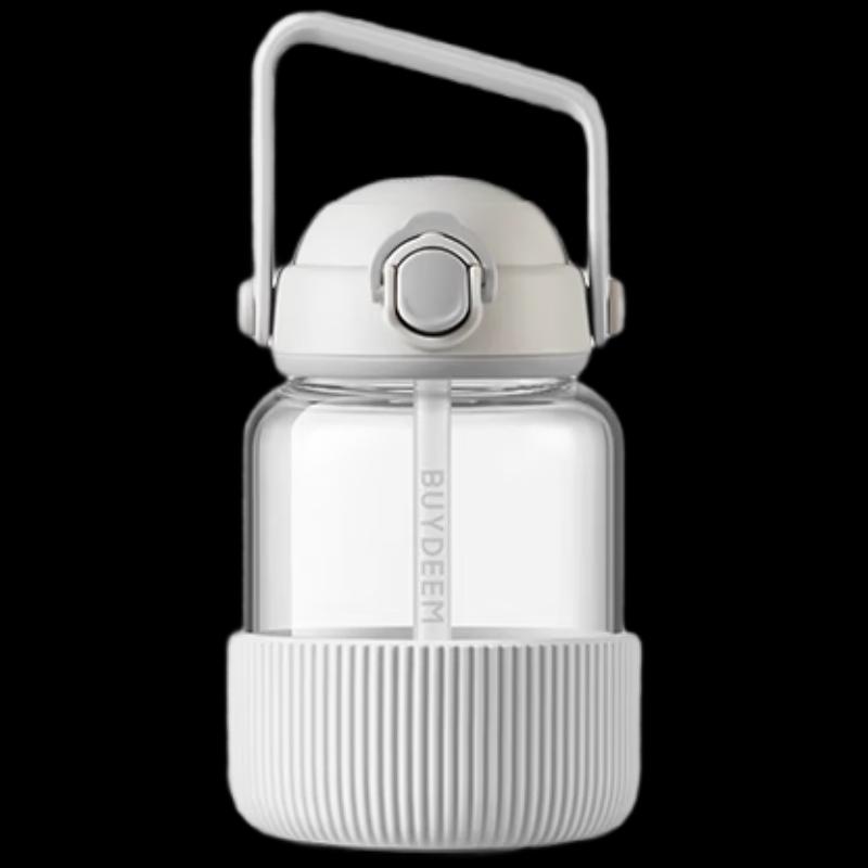 Buydeem Large Capacity Glass Straw Water Bottle