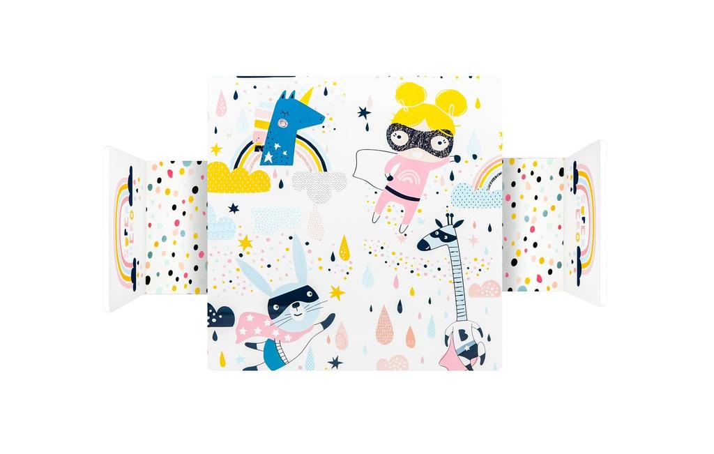 Regenbogen Kindertisch + Stühle