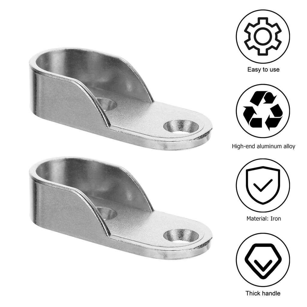 12pcs Rod Socket Iron Wardrobe Closet Flange Strong Load Bearing Capacity Easy Install Closet Rod Holder Bracket Hardware