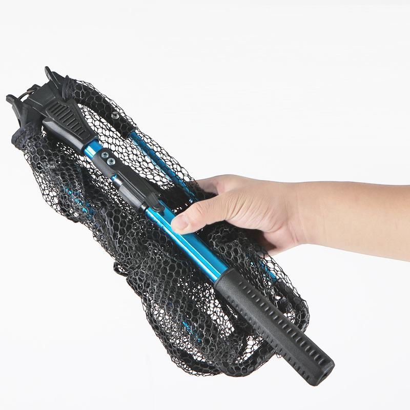 Telescopic Portable Aluminum Alloy Fishing Landing Net with Reinforced Triangle Frame