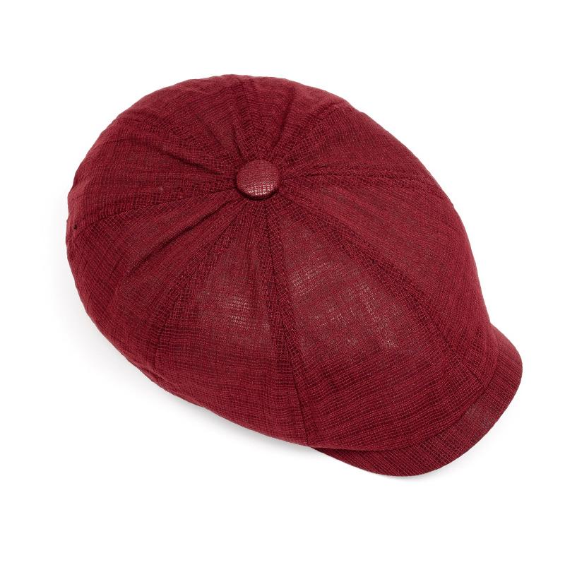 Men Women Spring Summer Beret British Solid Color Forward Cap Outdoor Sun Protection Newsboy Hat