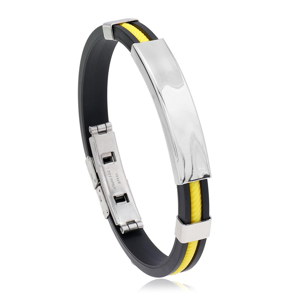 Men's Metal Silicone Bracelet Adjustables All-Match Lightweight Wrist Band For Man For Daily Wear Party Dating Outdoor Travel