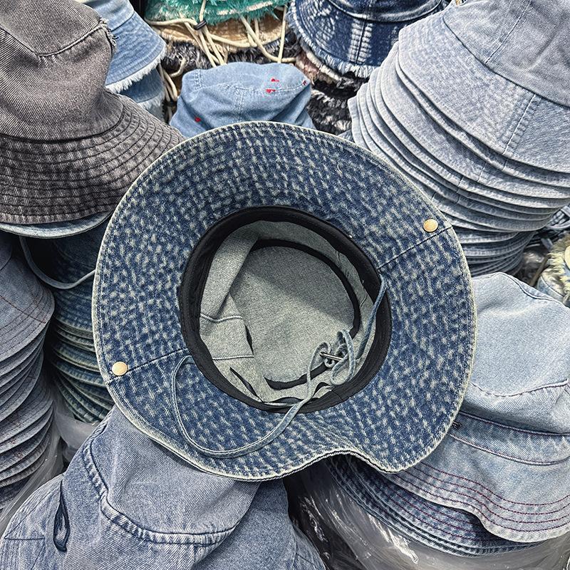 Breathable Denim Fisherman Hat -Bucket Hat Women Men Adjustable Cowboy Style Sun Cap for Spring/Summer | Trendy Unisex Beach Hat