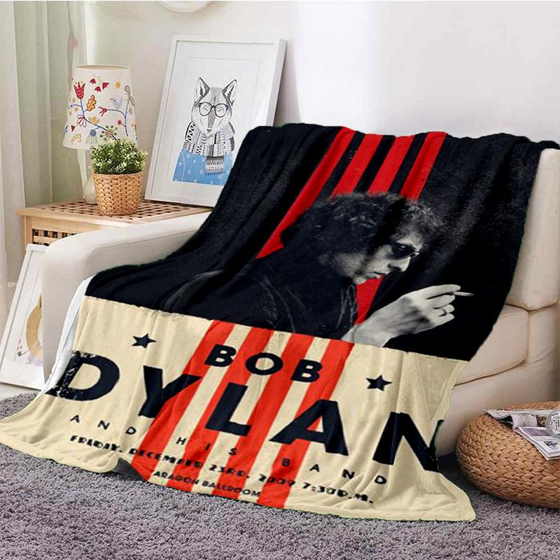 Retro Cool B-Bob Dylan Merchandise Blanket Fleece Home Popular Singer Throw Blanket Cozy Ultra-Soft for Couch Quilt