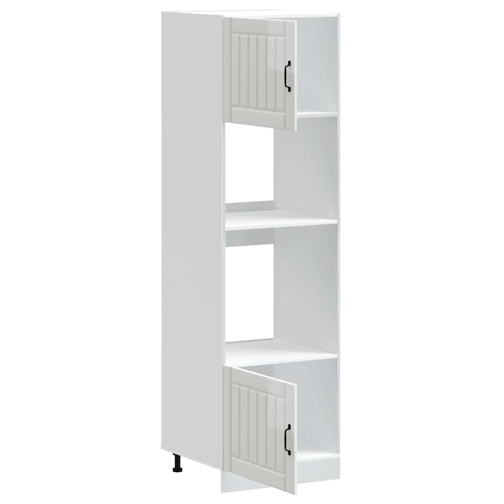Built in Oven Cabinets 2 pcs Lucca High Gloss White Wood Based Material