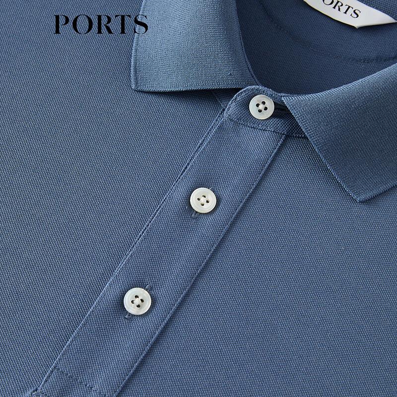 PORTS Men's Blended Classic Breathable Short Sleeve Polo Shirt