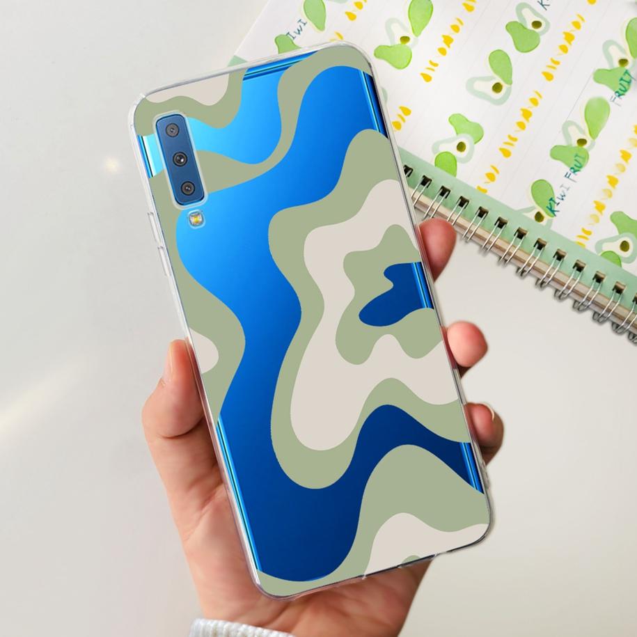 For Cover Samsung Galaxy A7 2018 Case New Fashion Flower Bumper Soft Silicone Phone Case For Samsung A7 2018 A750 SM-A750F Coque