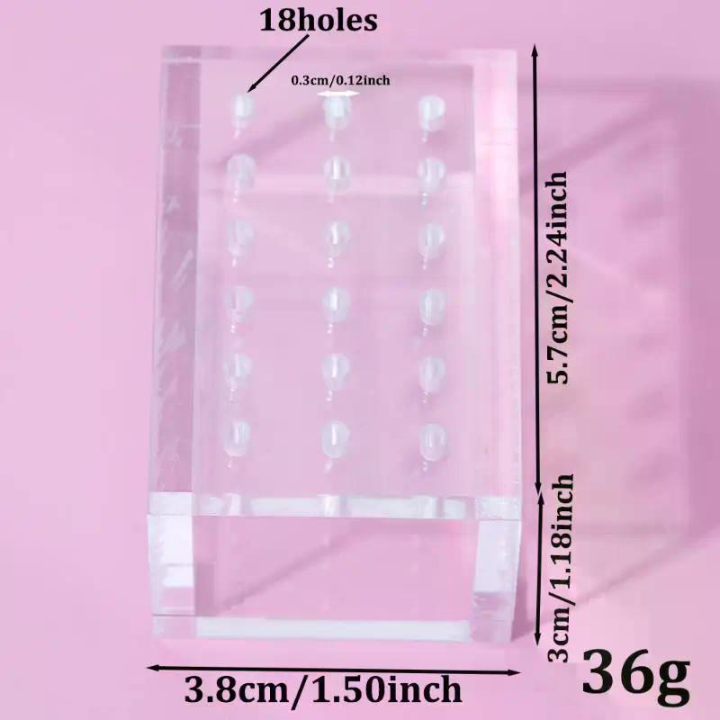 18 Hole Acrylic Nail Drill Bits Holder Polishing Head Storage Board Nail Grind Head Organizer Empty Container Manicure Tool