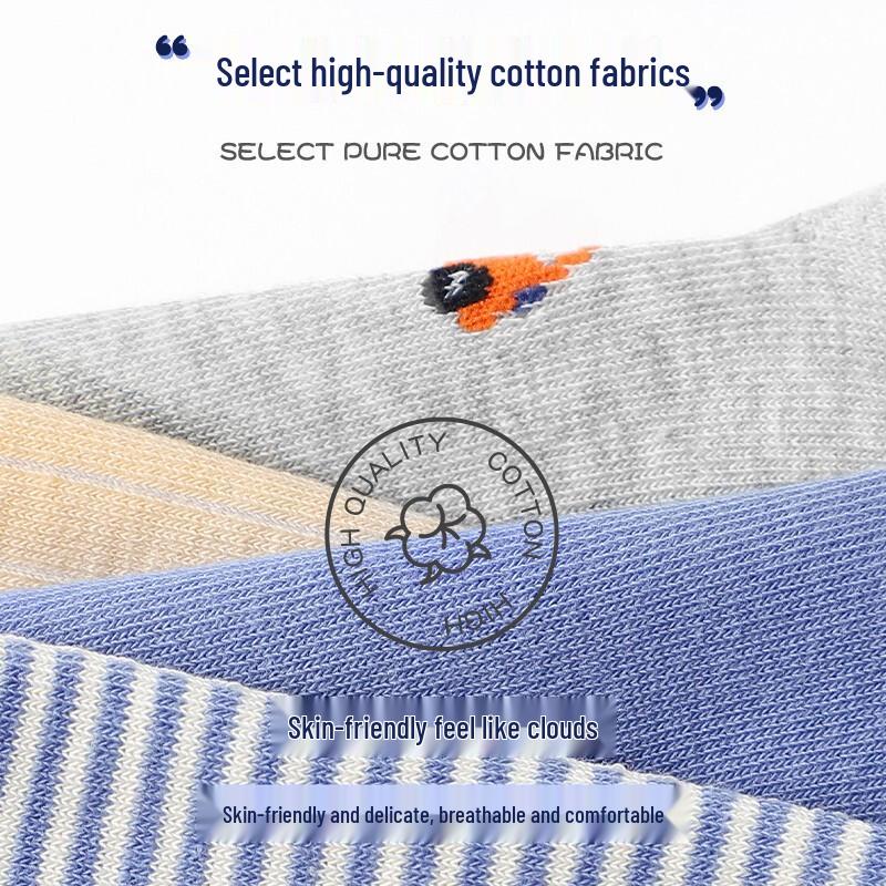 Langsha Boys' Mid-Calf Cotton Socks