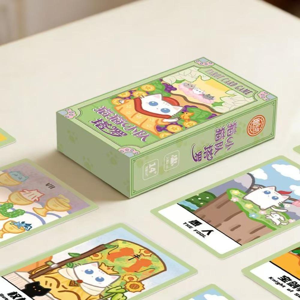 Süßes Katzen-Team Tarotkarten – 78-Karten-Deck mit entzückenden Kätzchen-Illustrationen Premium 300g Karton 10,3*6cm