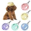Dog Hat Dog Sun Hat Summer UV Protections Visors for Small Medium Large Dogs with Ear Hole Adjustable Chin Strap