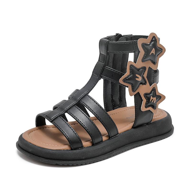 

Korean Style Soft Sole Princess Sandals, Casual Summer Shoes for Little Girls 37 чорний