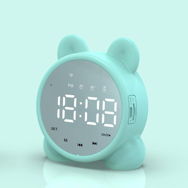 C2 Cute Cat Kids Alarm Clock Mirror Table Clock Digital Alarm Clock Bedside Clock Children Sleep Led Clocks