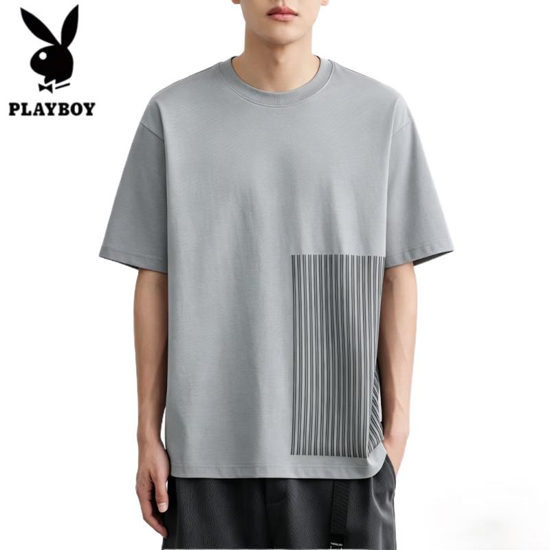 PLAYBOY Men s Quick-Dry Ice Silk Short Sleeve T-Shirt L