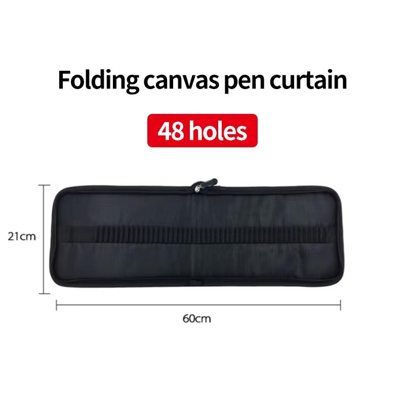 36/48/72/120 Hole Pen Curtain Black Folding Pencil Case Color Pencil Insert Professional Painting Pencil Bag Student Stationery
