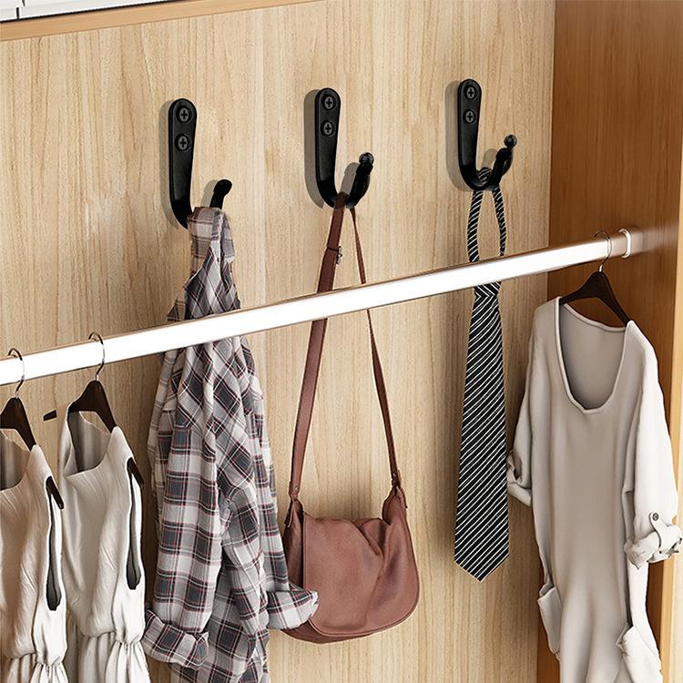 Shangli Modern Black Wrought Iron Wall Hook for Cabinets and Wardrobes