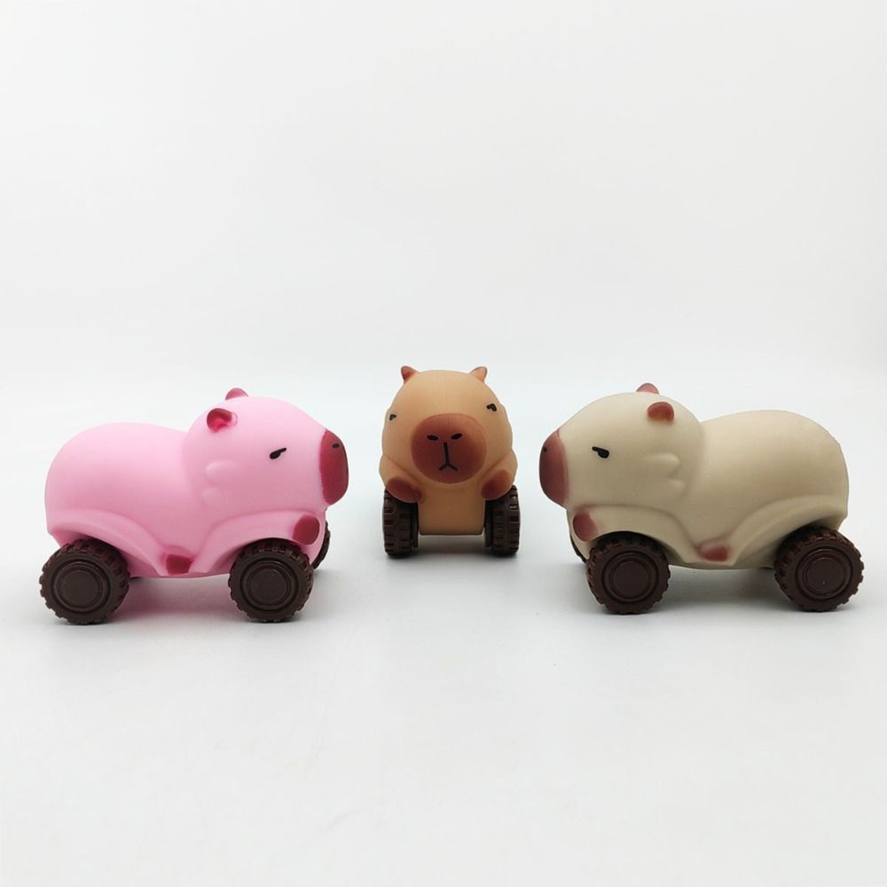 

with Wheel Capybara Squeeze Toy High Elasticity Cute Pinch Toy Capybara Fidget Toy Practical Jokes бежевий