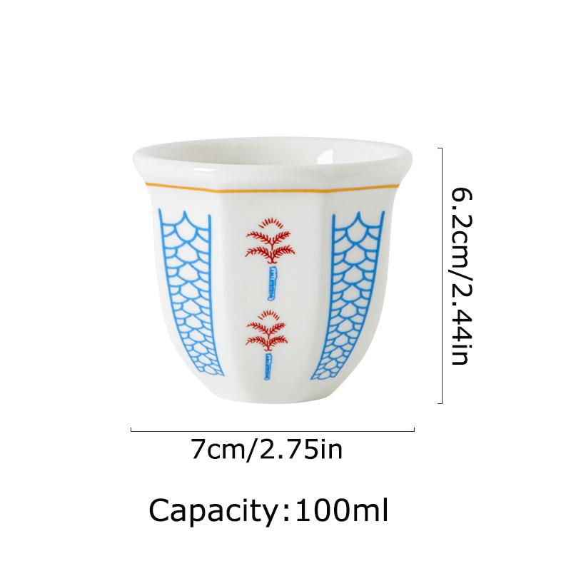 1PC Easy to Clean Various Places Ceramic Texture Coffee Cup Enjoy Life Comfortable Touch Homes Retro Pattern Design Ceremony