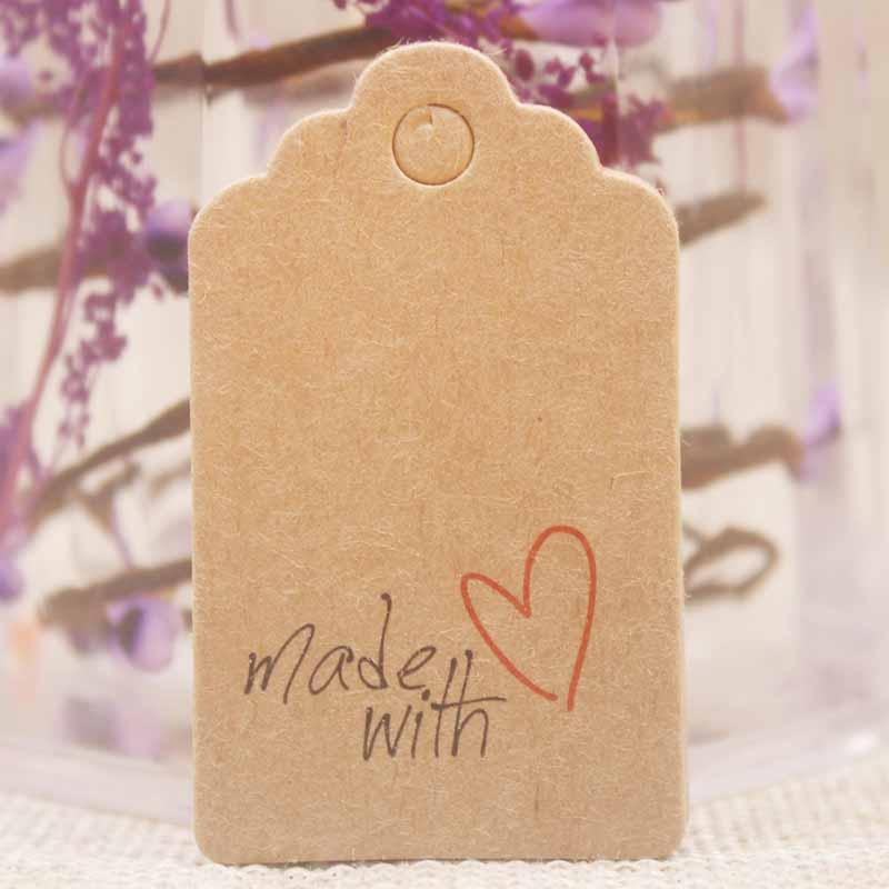 5x3cm DIY Made with love wedding tag card scallop heart shape valentines days gift /crafts/bakery /candy tag label 100opc/lot