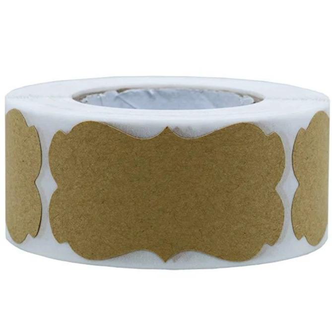 Kraft Paper Stickers Blank Labels Handmade Stationery Gift Tags Decoration Paper Spice Jar Label DIY Envelope Sealing Sticker