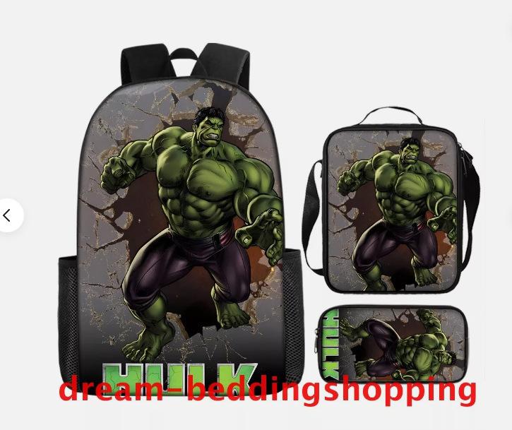 Hulk Backpack, Primary And Secondary School Bag, Avengers Cartoon Children'S Backpack.