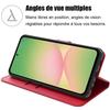 Coque de protection - BOOLING - Samsung Galaxy A56 5G - Cuir PU Rouge - Anti-Rayures - Pliable