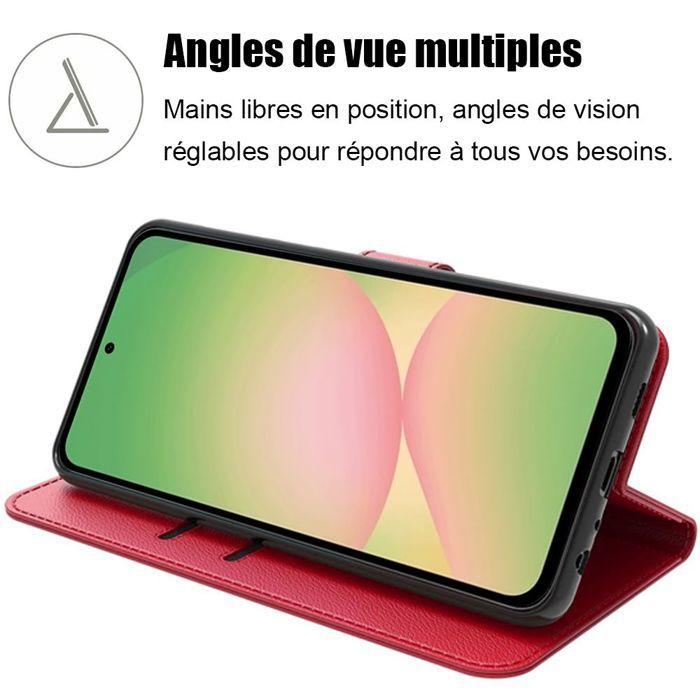 Coque de protection - BOOLING - Samsung Galaxy A56 5G - Cuir PU Rouge - Anti-Rayures - Pliable