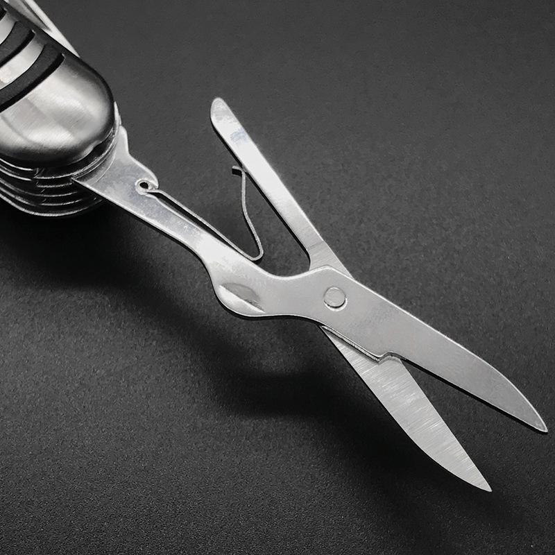 Carry Around Multifunction Outdoor Emergency Tools Stainless Steel Bottle Opener Cork Drill Portable 11 In 1 Fold Pocket Knife