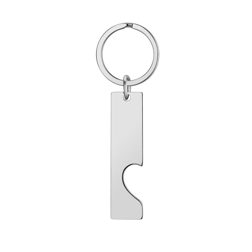 Mirror Polished Stainless Steel Interlocking Heart Keychain Pendant (Engravable)