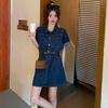 Denim Dress French New Women's Clothing Summer Spice Girl Suit Small Long Dress Temperament Coffee Break