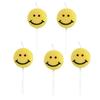 New Korean Ins Birthday Candles 5 Yellow Smiling Cartoon Cute Creative Party Decoration Candles