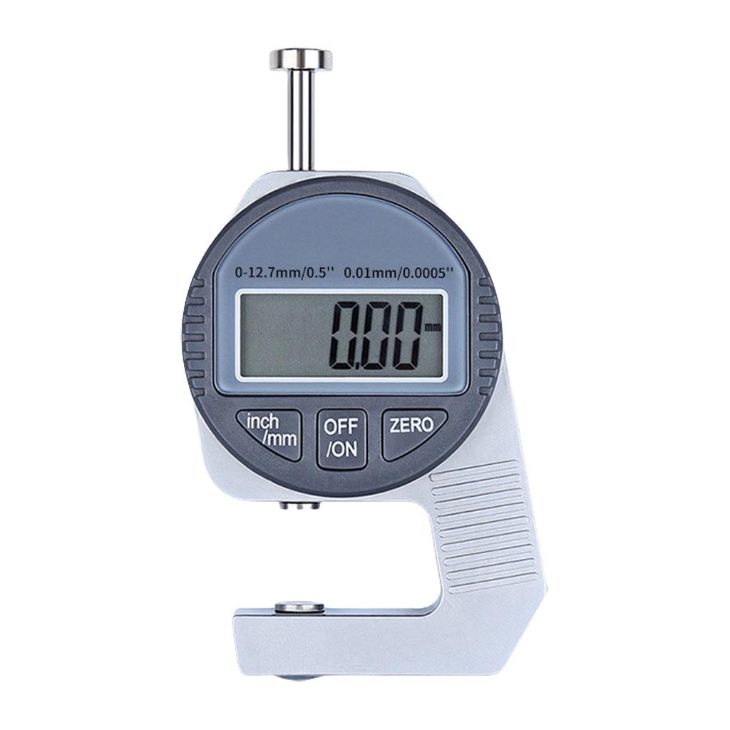 Digital Thickness Gauge Meter 0-12.7mm/0.5in Large LCD Display Electronic Micrometer 0.01mm Thickness Measure Indicator