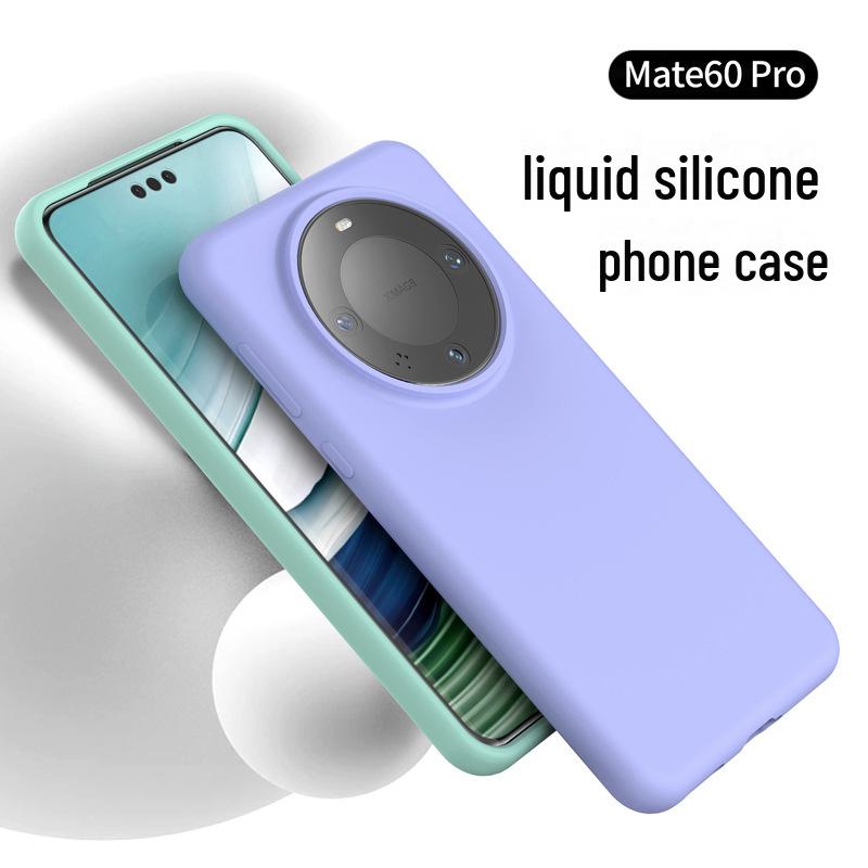 Pouzdro na telefon Huawei Mate60/Mate60Pro z tekutého silikonu s povrchem odolným proti nečistotám, ideální pro zahraniční obchod, design proti pádu.
