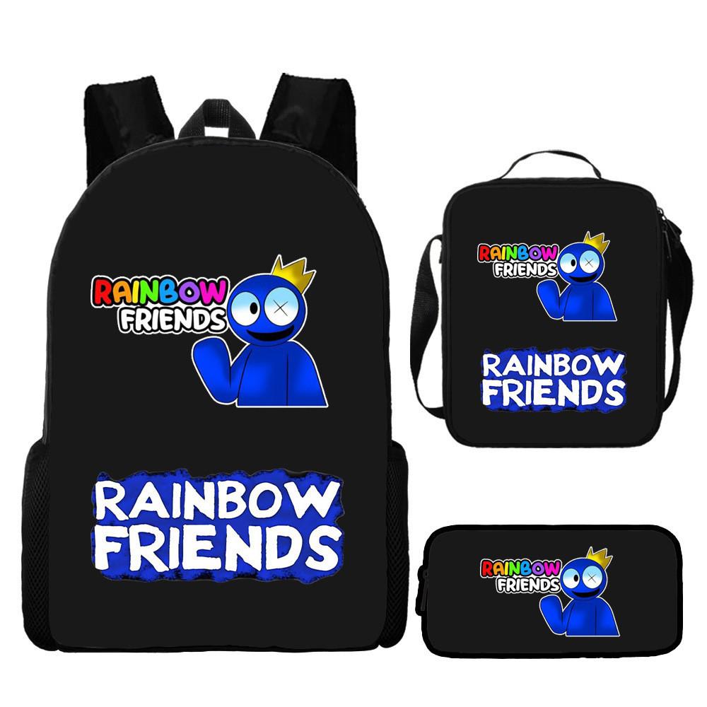 Rainbow Friends Cartoon Backpack With Breathable Air Cushion Straps For Kids Daily Use