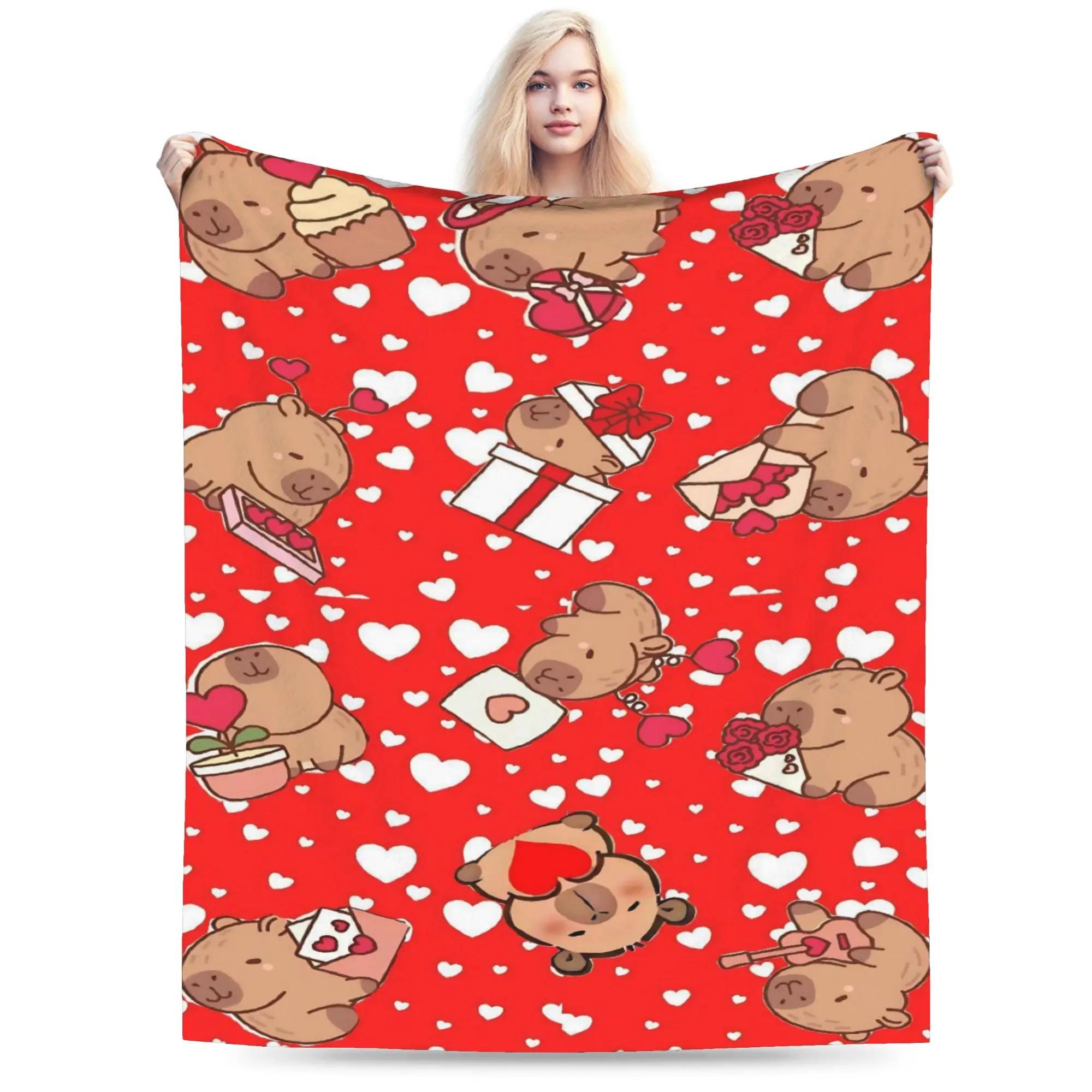 

Capybara Cartoon Plush Blanket Boy Girl Flannel Throw Blanket For Bedroom Warm Customized Quality Bedspread Gift Idea 70x100cm білий