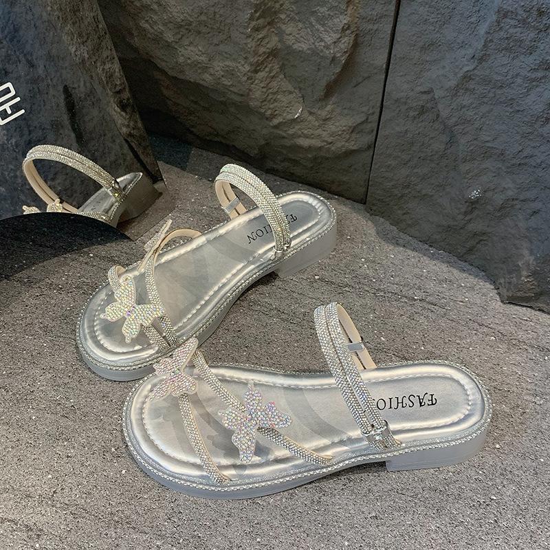 Roman sandals women's summer 2025 explosion fairy style temperament French style with skirt slippers women wear beach shoes