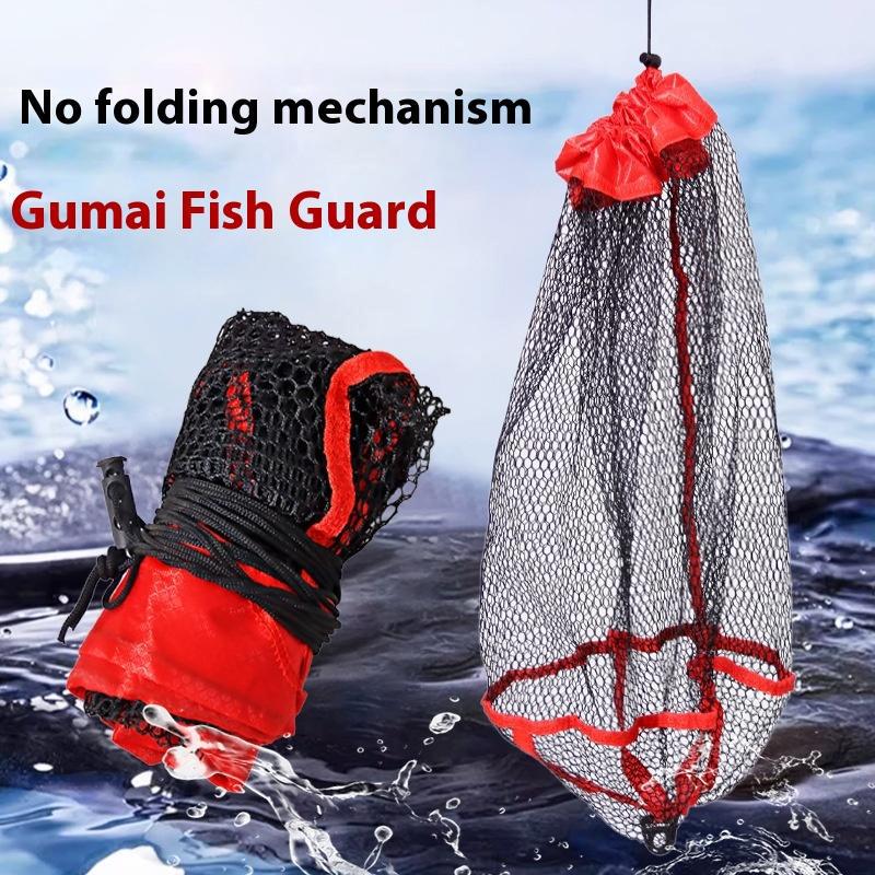 Fishing Mesh Bag Folding Fishing Fishing Gear Thickening Small Grid Nets Live Fish Nets Bag Bundle Mouth Net Bag Fishing Supply