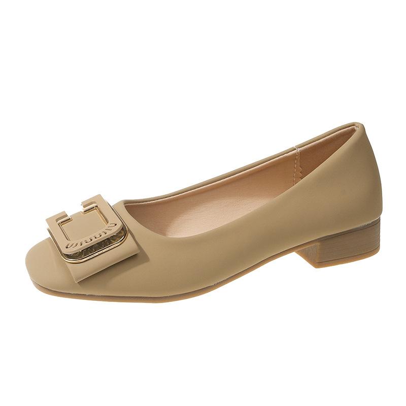 Doudou shoes women's new shallow soft leather flats four seasons with skirts fairy gentle soft sole single shoes