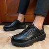 Men's Genuine Leather Business Loafers Men Casual Shoes Soft Sole Lace-Up Comfortable Slip-On Shoes Classic Oxfords in Black 38-44