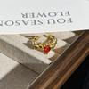 Retro Aesthetic Gemstone Enamel Flower Ring for Women - Light Luxury Ins Cool Style Index Finger Accessory