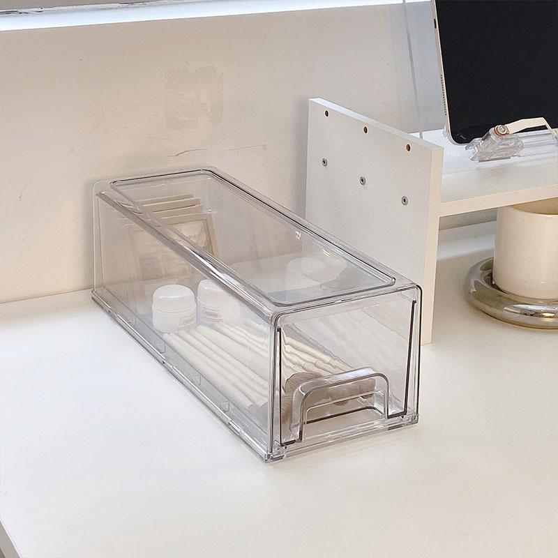 

Acrylic Drawer-type Cosmetics Makeup Storage Box Organizer Desktop Storage Transparent Drawer Dustproof Mask Clear Boxes Cabinet