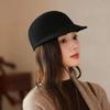 2026 Women's Pure Wool Equestrian Fedora Hat Winter Wool Felt Classic Short Brim Service Hats Outdoor British Leisure Visors Cap