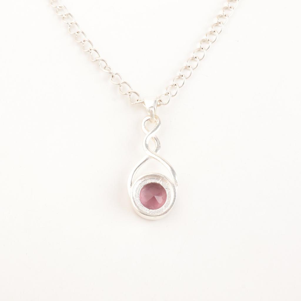 Rhodolith Edelstein 925 Sterling Silber Schmuck Handgefertigter Anhänger Geschenk für Sie CP-25-16