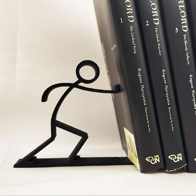 2pcs Black Minimalist Book Stand, Student Office Desktop Storage, Creative Stationery Supplies, Home Living Room And Study Decor