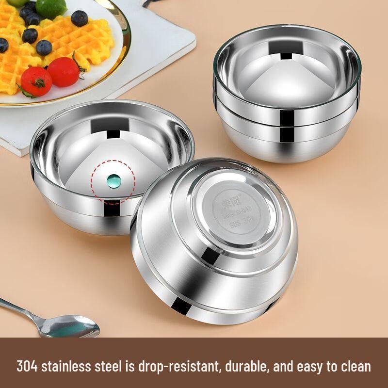 14cm Thickened 304 Stainless Steel Double-Layer Bowl