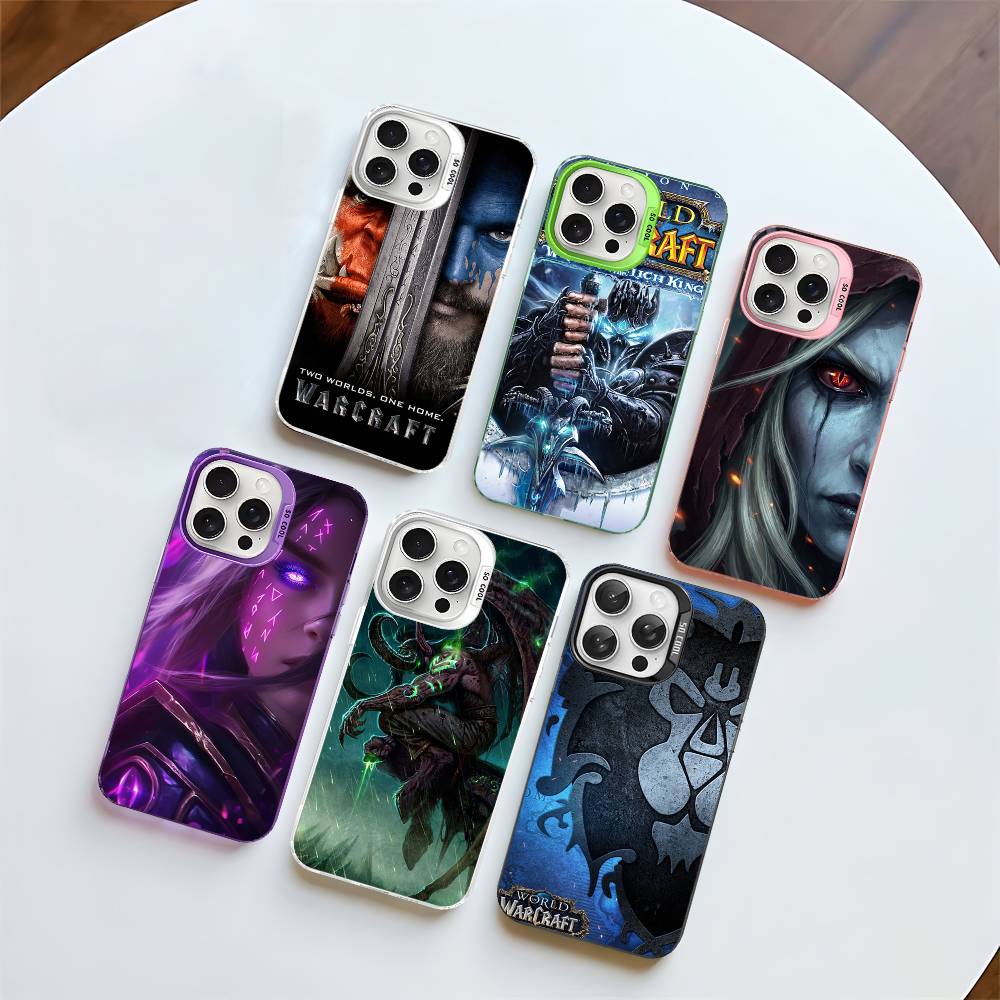 W-World Of W-Warcraft Game Retro Phone Case For IPhone 16 15 14 13 12 11 Pro Max 17 Plus Colorful Cover