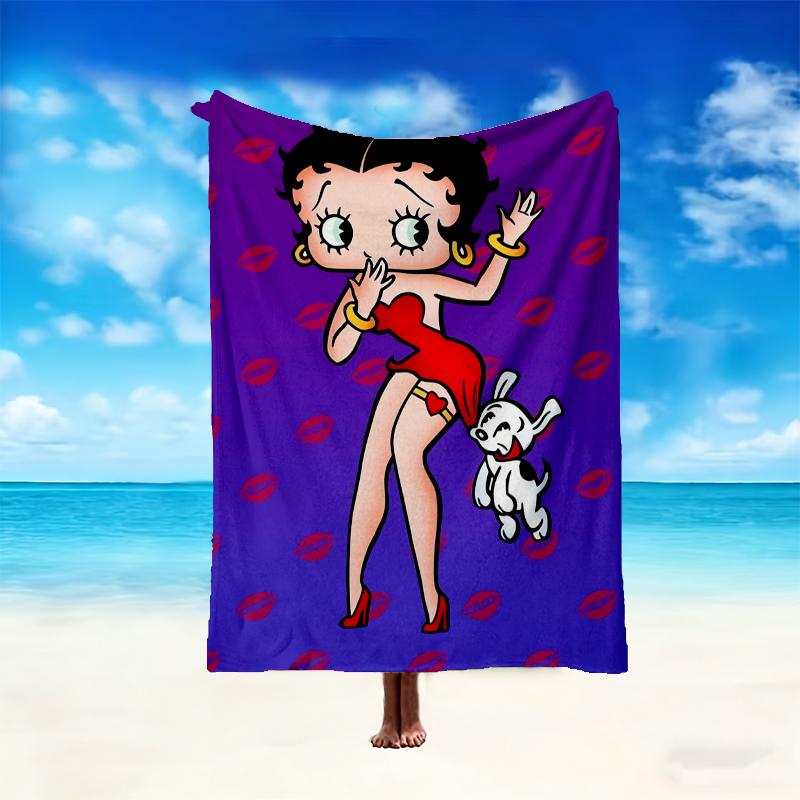 1pc Betty Boop Blanket, Home Printed Throw Blanket - Soft Blanket Gift for Family, Washable Sofa Bed Blanket
