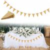 Colorful Jute Triangle Flags Vintage Pennant Bunting Birthday Wall Decor Graduation Party Supplies